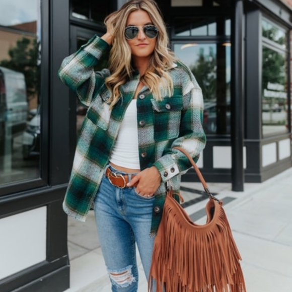 Alley View Green Plaid Flannel Jacket - Picture 4 of 6